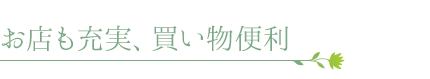 お店も充実、買い物便利